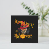 Pas op het is Halloween Creepy & Scary Party Bash Kaart (Staand voorkant)