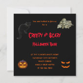 Pas op het is Halloween Creepy & Scary Party Bash Kaart (Achterkant)