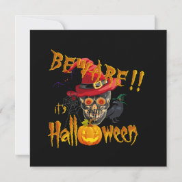 Pas op het is Halloween Creepy & Scary Party Bash Kaart