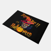 Pas op, het is Halloween Schedel en Pompoen Deurmat (Schuin)