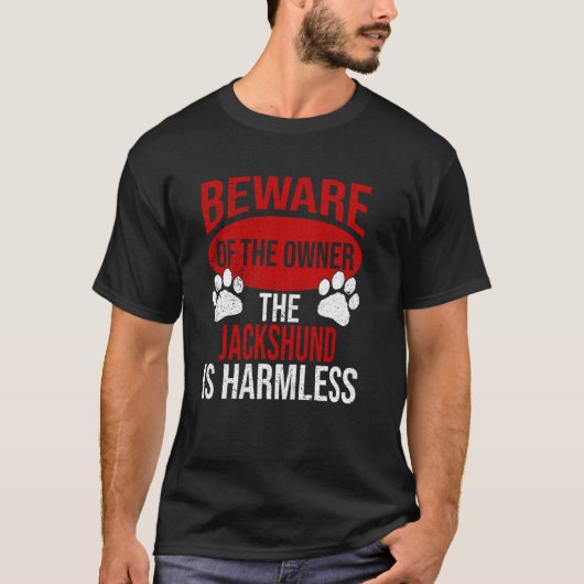 Pas op - Hond Papa Hond Mama Jackshund Hondeneigen T-shirt (Voorkant)