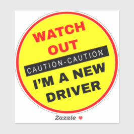 Pas op, ik ben een nieuwe chauffeur - Let op Sticker