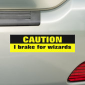 Pas op, ik rem voor tovenaars bumpersticker (Op auto)