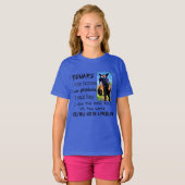 PAS OP - IK RIJD PAARDEN - GIRL Blue T-shirt (Voorkant volledig)