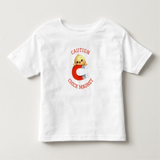 Pas op Kippenmagneet Jongens  Kinder Shirts (Voorkant)
