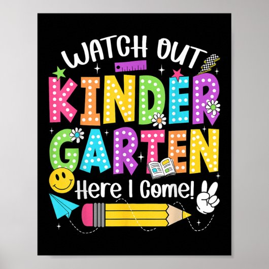 Pas op kleuterschool hier kom ik Kinder terug naar Poster (Voorkant)