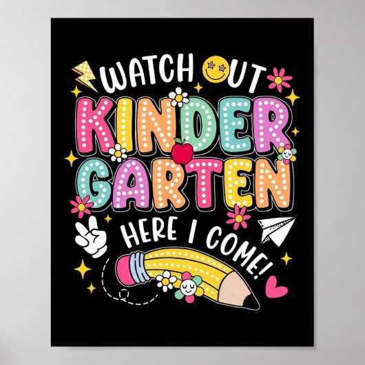 Pas op kleuterschool hier kom ik terug naar school poster (Voorkant)