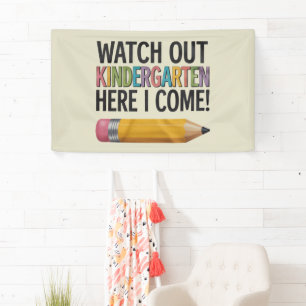 Pas Op Kleuterschool Hier Kom Ik Terug Naar School Spandoek