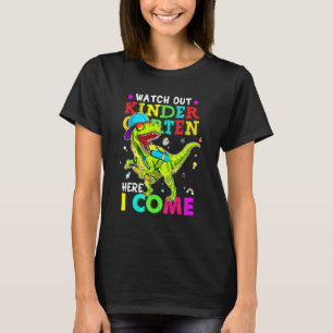 Pas op kleuterschool ik kom dinosaurussen terug t-shirt