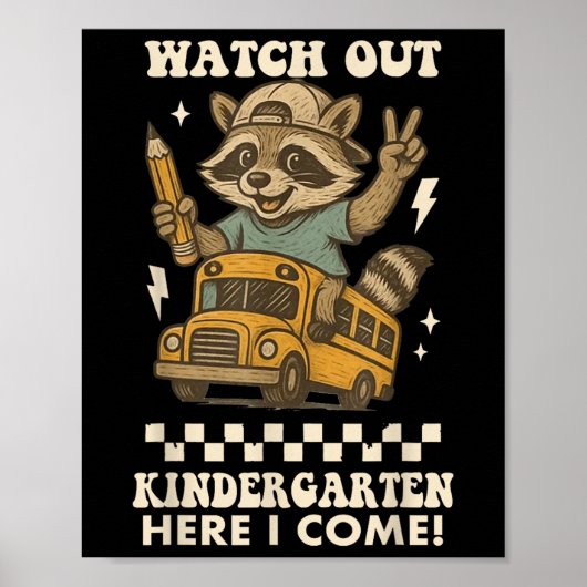 Pas Op Kleuterschool Ik Kom Wasbeer Terug Naar Poster (Voorkant)