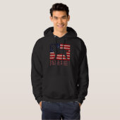 Pas op Labrador Retriever met Tail USA vlag Hoodie (Voorkant volledig)