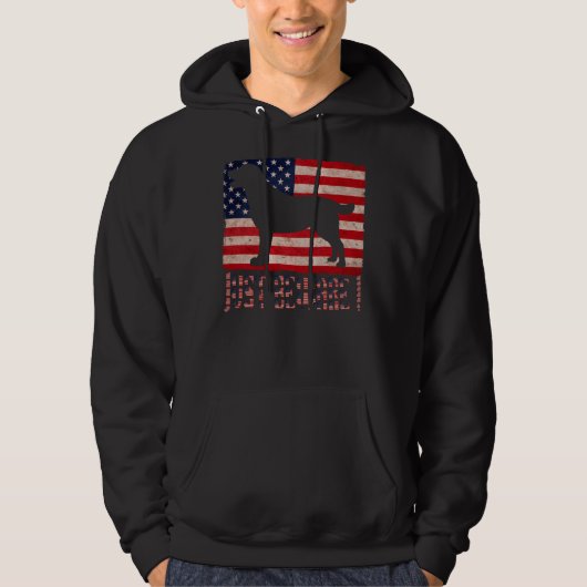 Pas op Labrador Retriever met Tail USA vlag Hoodie (Voorkant)