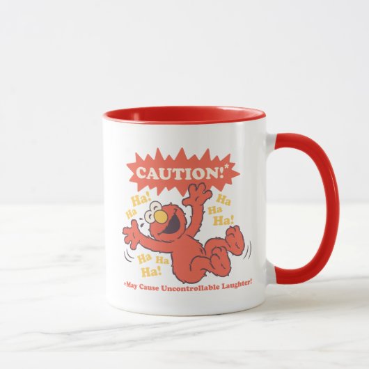 Pas op Lachende Elmo Vooruit Mok (Rechts)