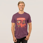 Pas op Lachende Elmo Vooruit Tri-Blend Shirt (Voorkant volledig)