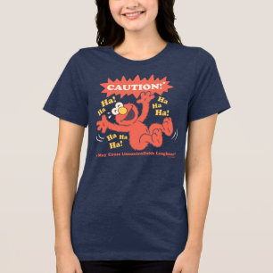 Pas op Lachende Elmo Vooruit Tri-Blend Shirt