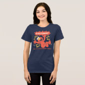 Pas op Lachende Elmo Vooruit Tri-Blend Shirt (Voorkant volledig)