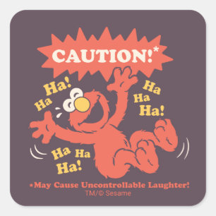 Pas op Lachende Elmo Vooruit Vierkante Sticker