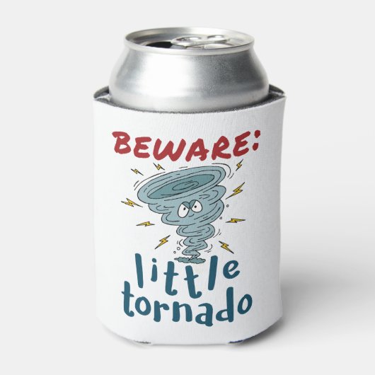 Pas op Little Tornado Schattige Blikjeskoeler (Blikje Voorkant)