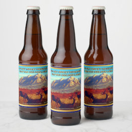 Pas Op Maat Gemaakte Rocky Mountain Deer Gedetaill Bier Etiket