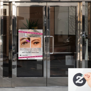 Pas op maat gemaakte wimperextensies Beauty Studio Raamsticker