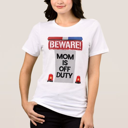 Pas op, mama is buiten dienst Tri-Blend shirt (Voorkant)