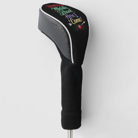 Pas op middelbare school, ik kom naar school golfheadcover (Schuin)