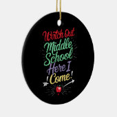 Pas op middelbare school, ik kom naar school keramisch ornament (Rechts)