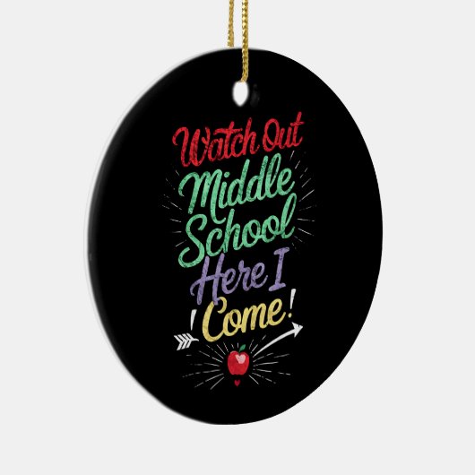 Pas op middelbare school, ik kom naar school keramisch ornament (Rechts)