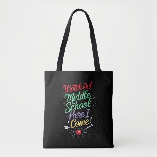 Pas op middelbare school, ik kom naar school tote bag (Voorkant)