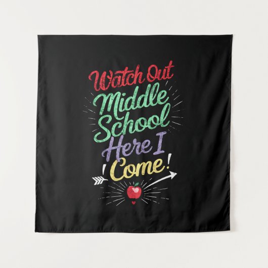 Pas op middelbare school, ik kom naar school wandkleed (Voorkant)