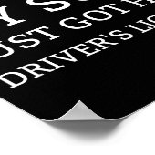 Pas op mijn zoon heeft net zijn rijbewijs gehaald poster (Hoek)