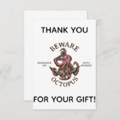 Pas op Octopus Nautisch Wezen Tentakel Monster Bedankkaart (Voorkant / Achterkant)