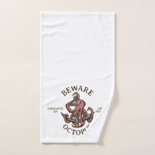 Pas op Octopus Nautisch Wezen Tentakel Monster Handdoek