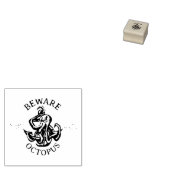 Pas op Octopus Nautisch Wezen Tentakel Monster Rubberstempel (Gestempeld)
