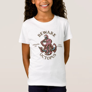 Pas op Octopus Nautisch Wezen Tentakel Monster T-shirt