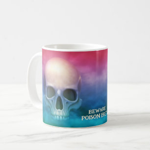 Pas op! Poison Brew. Schedelillustratie Koffiemok