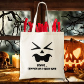Pas op… pompoen op een suiker rush! Jack O' Lanter Tote Bag