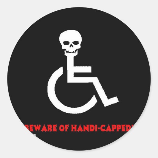 Pas op ronde sticker (Voorkant)