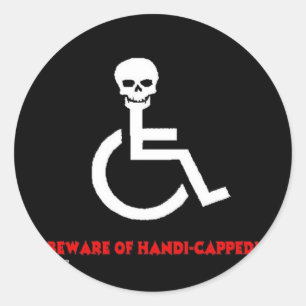 Pas op ronde sticker