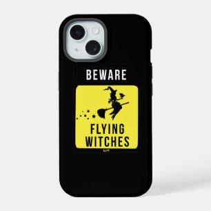PAS OP VLIEGENDE HEKSEN grappig halloween iPhone 15 Case