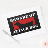 Pas op voor Aanvalshond - Basenji Rechthoekige Sticker (Envelop)