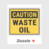 Pas op voor afgewerkte olie sticker (Vel)