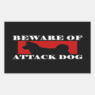 Pas op voor Attack Dog - Akita Rechthoekige Sticker