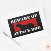 Pas op voor Attack Dog - Australian Cattle Dog Rechthoekige Sticker (Envelop)