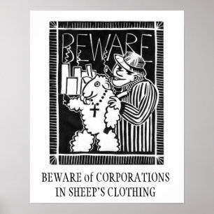 Pas op voor bedrijven in schaapskleren poster
