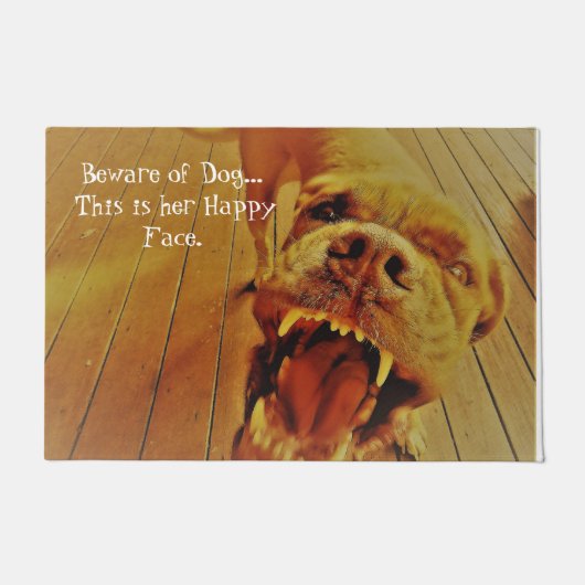 Pas op voor Big Mouth Hond Welkom Mat (Voorkant)