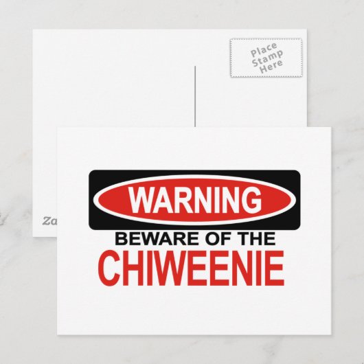 Pas op voor Chiweenie Briefkaart (Voorkant / Achterkant)