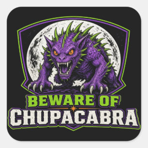 Pas op voor Chupacabra Cryptid Halloween Sticker