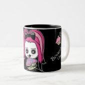 Pas op voor cupcakes! tweekleurige koffiemok (Voorkant rechts)