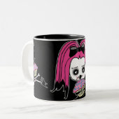 Pas op voor cupcakes! tweekleurige koffiemok (Voorkant links)